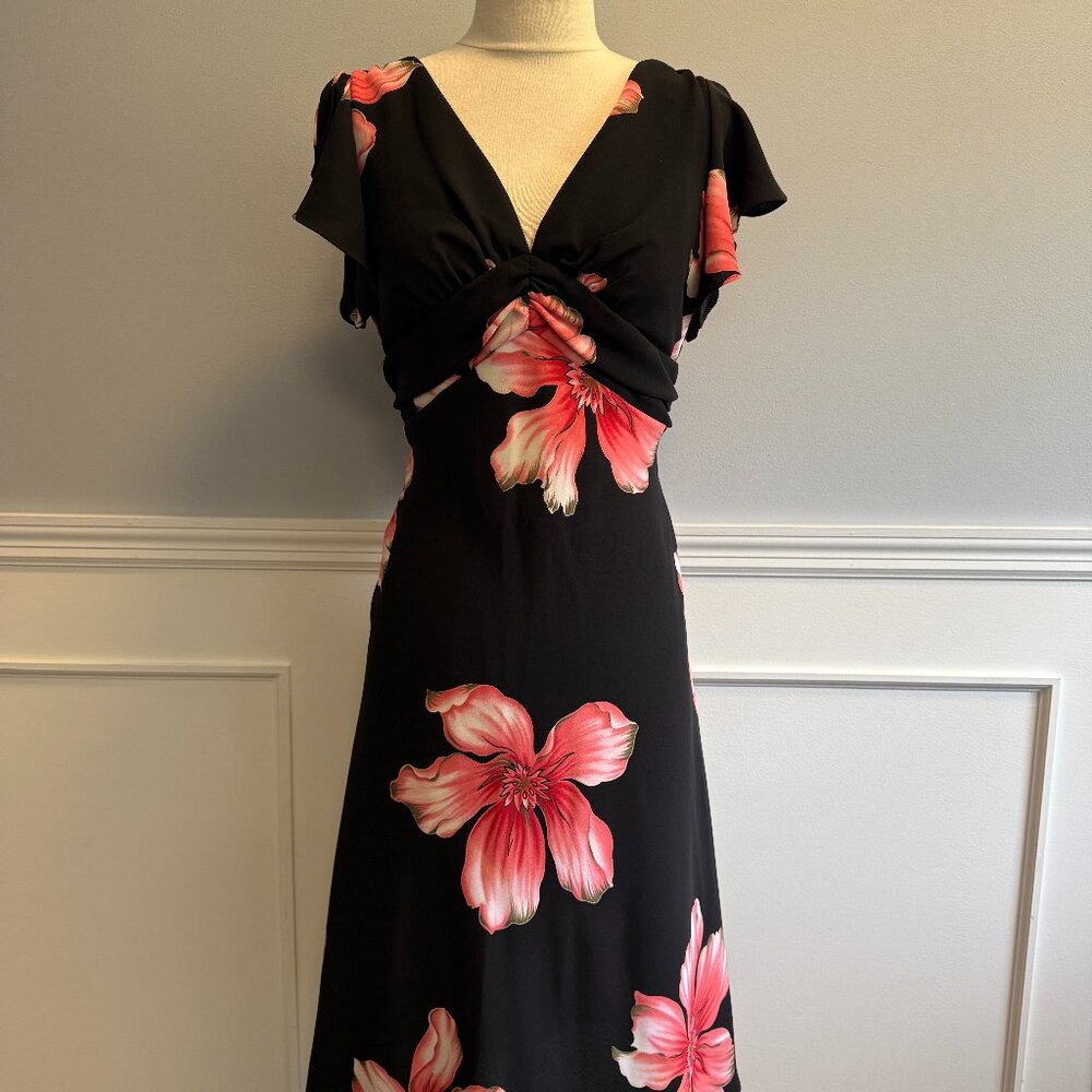 Vintage | SL Fashions Dress | Flowered | Zipper back